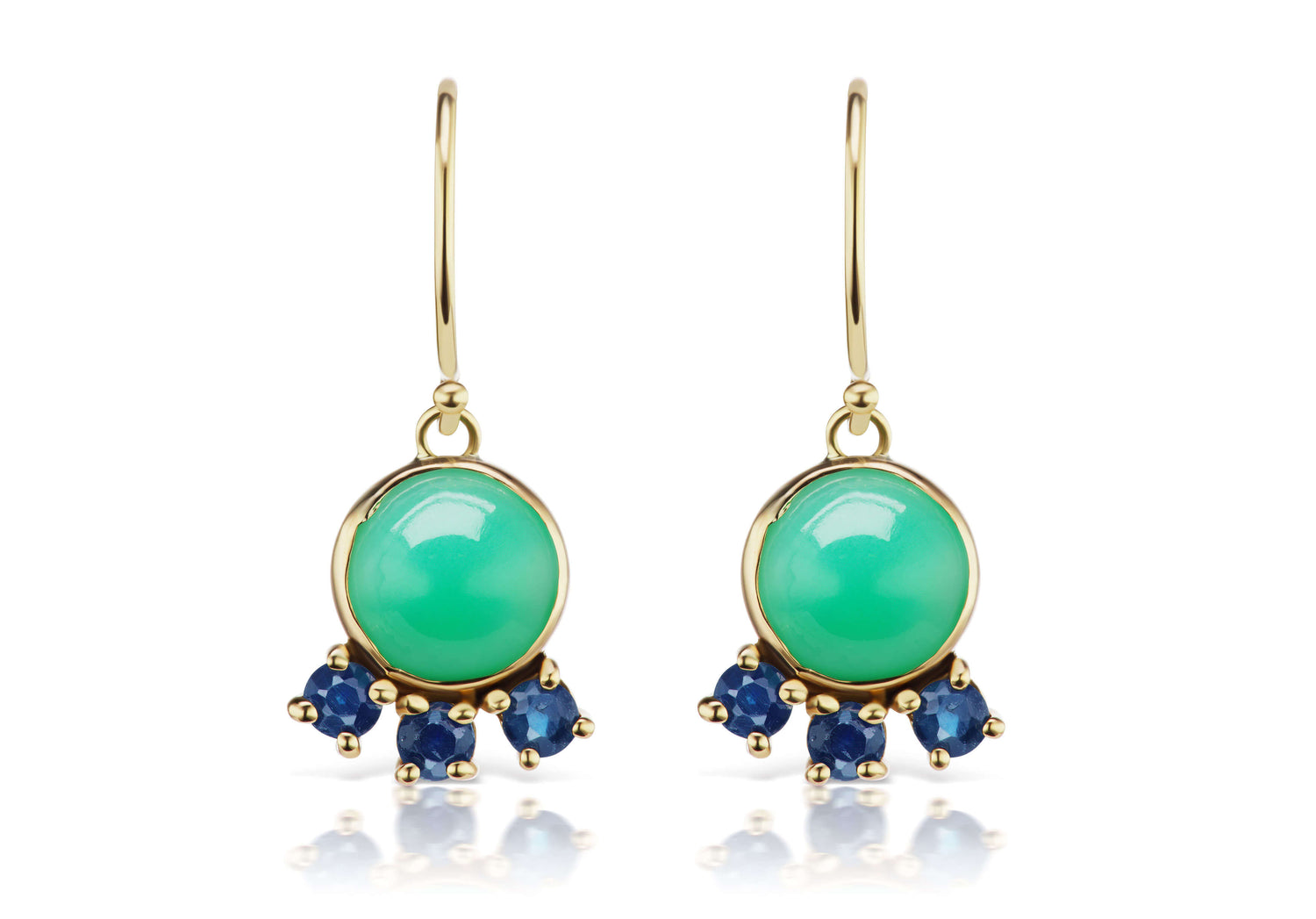 chalcedony sapphire earrings