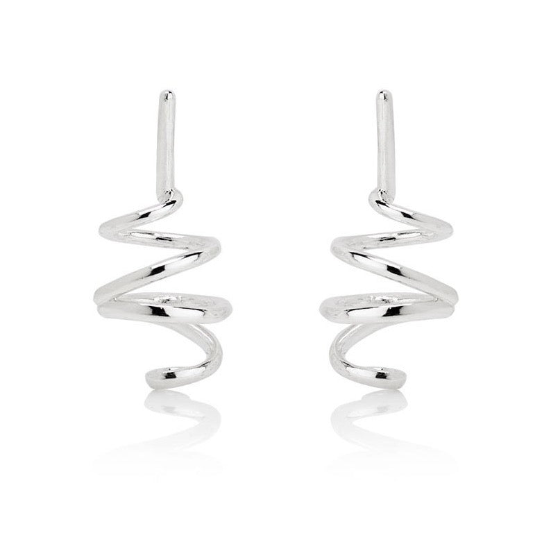 Pop Coil Earrings - Silver
