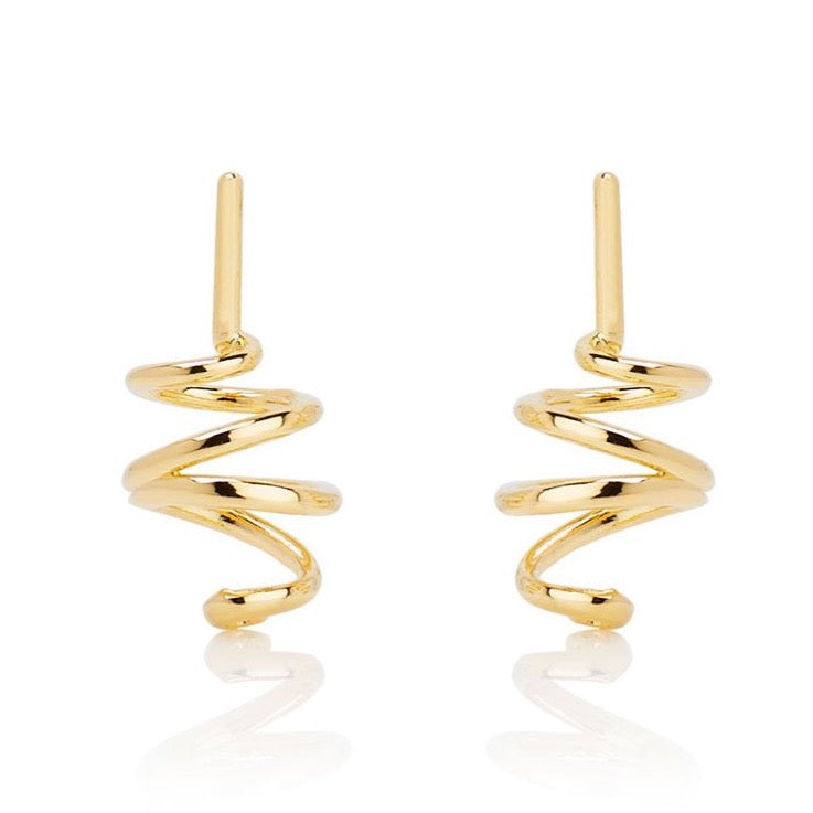Pop Coil Earrings - Gold