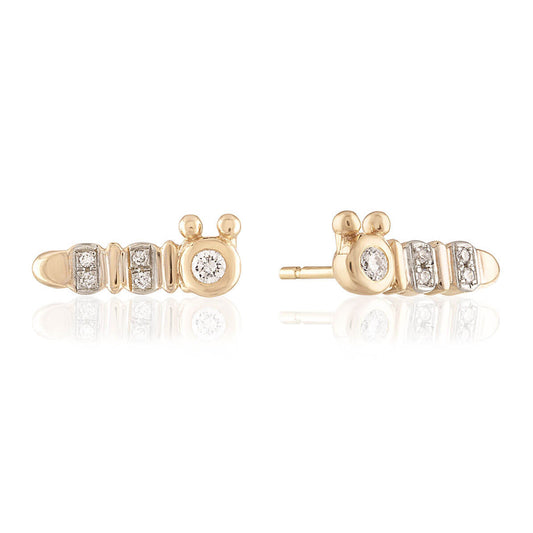 caterpillar diamond stud earrings