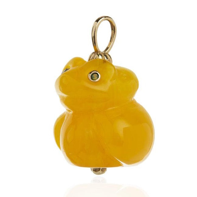 amber frog pendant