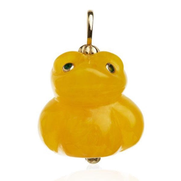 amber frog pendant