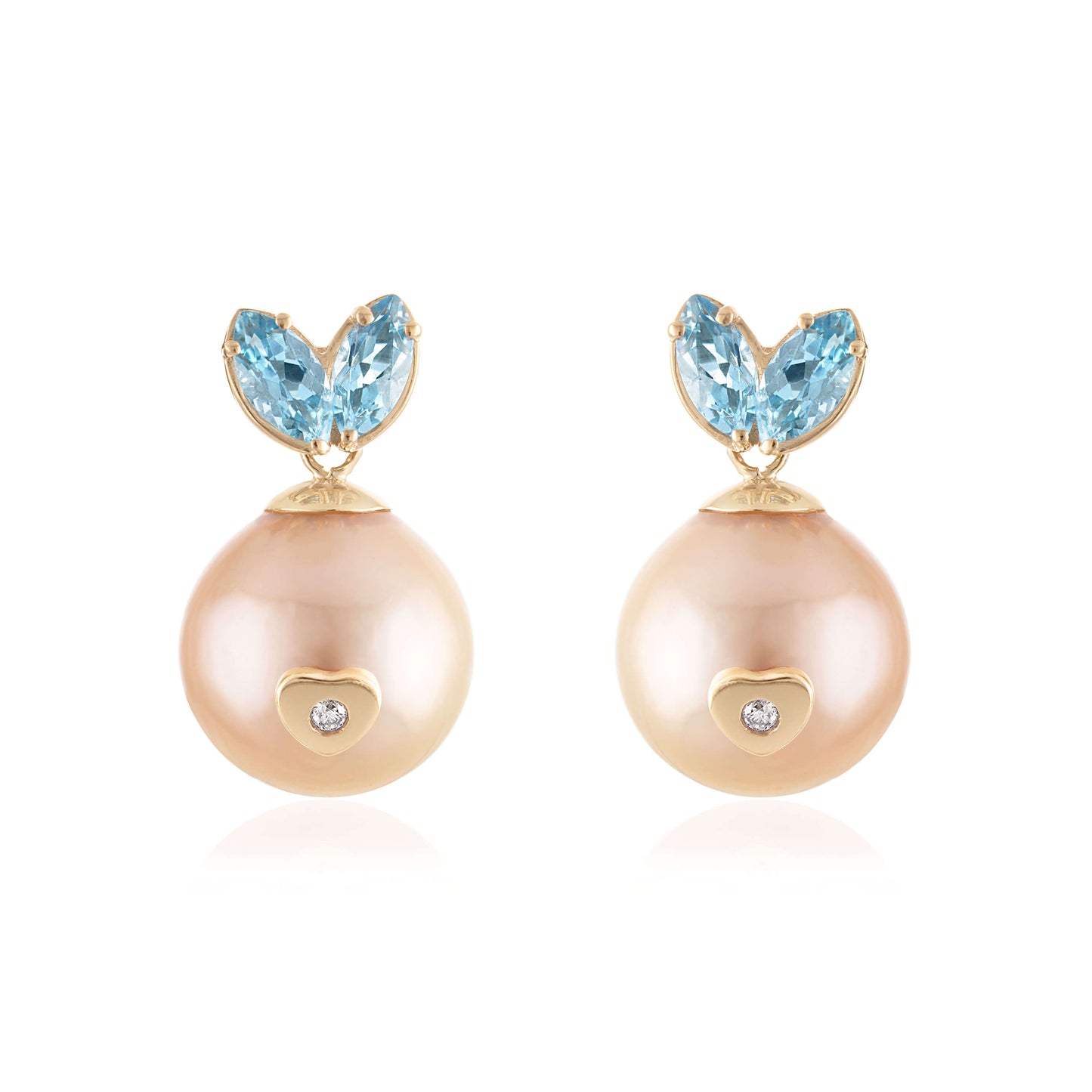 Queen Diamond Rabbit Earrings with Heart Nose