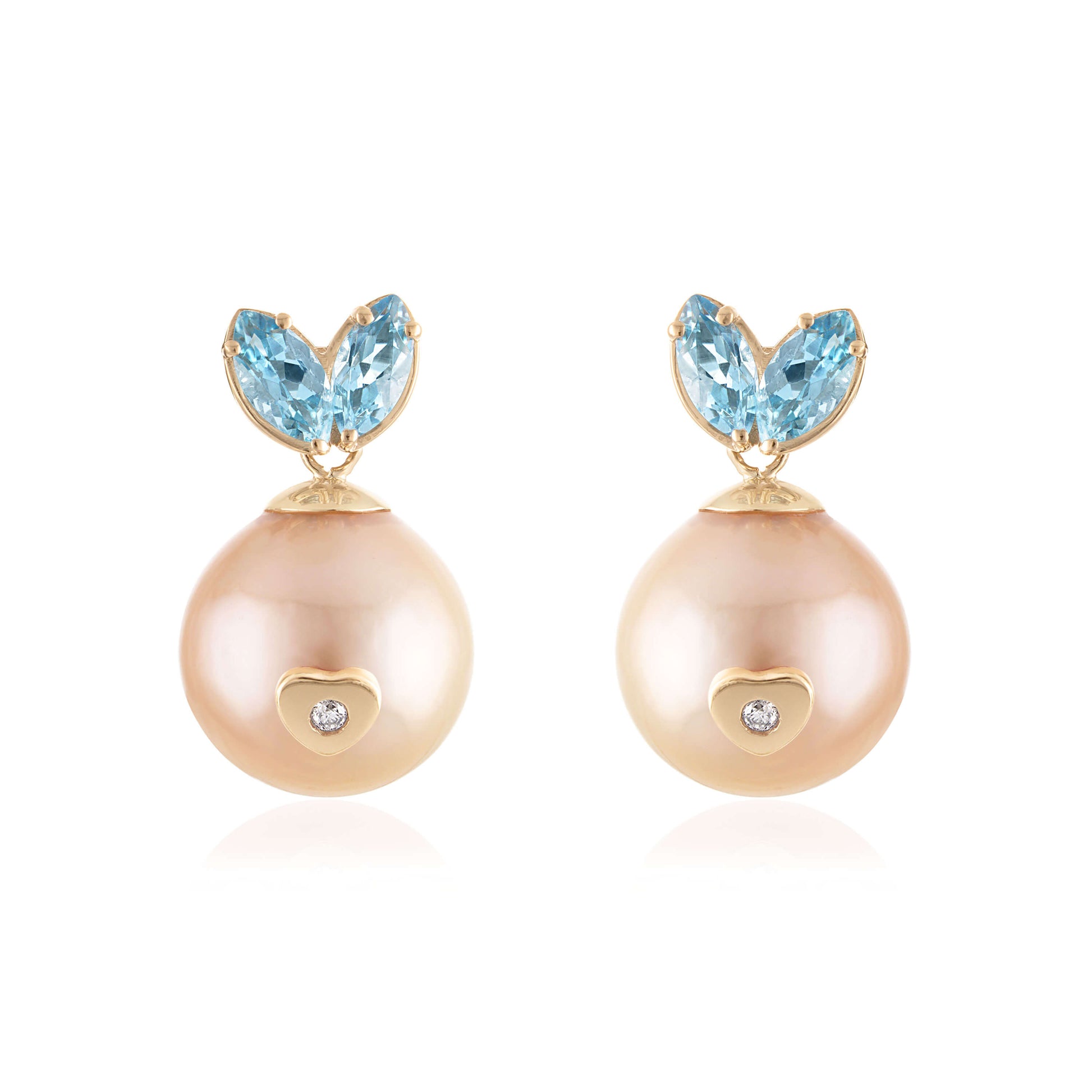 Queen Diamond Rabbit Earrings with Heart Nose