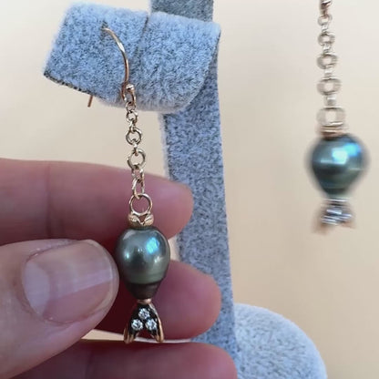 14k Tahiti pearl delphine earrings video