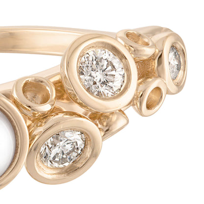 Octopus Movable Tentacle Diamond Pearl Ring
