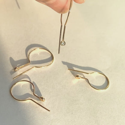Diamond Circle Key Earrings