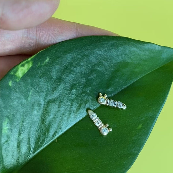 caterpillar diamond stud earrings