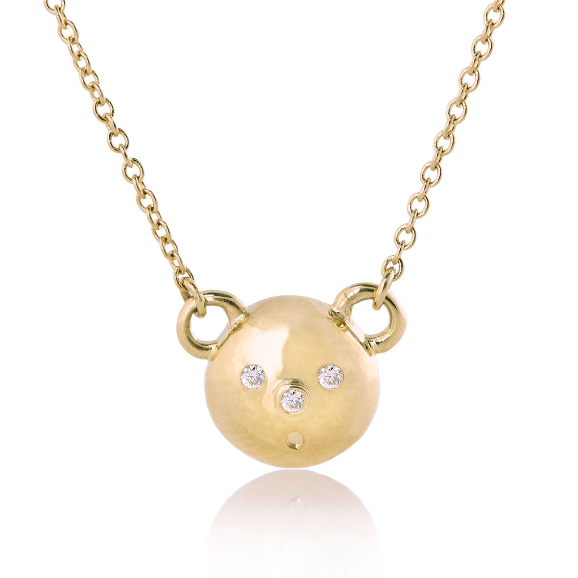 Gold Bear Diamond Necklace