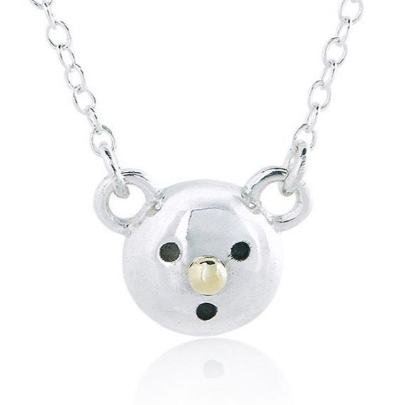 Gold nose bear necklace - Sterling silver, 18k yellow gold