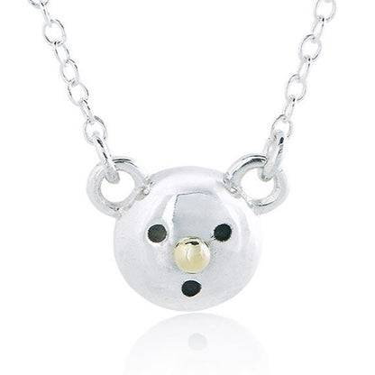 Gold nose bear necklace - Sterling silver, 18k yellow gold