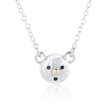 Gold Nose Bear Necklace - Silver/18K Yellow Gold/Black
