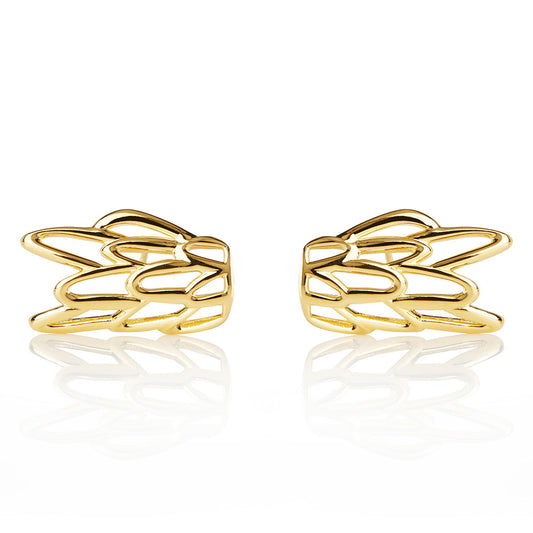 Siren Curved Stud Earrings - Gold