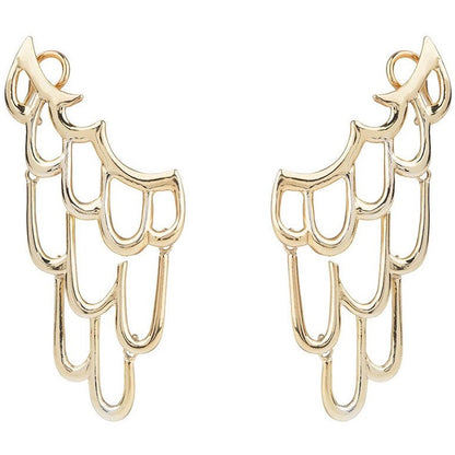 Siren ear cuff - Statment earrings, gold plated silver