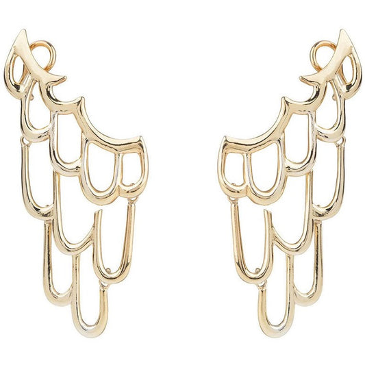 Siren ear cuff - Statment earrings, gold plated silver