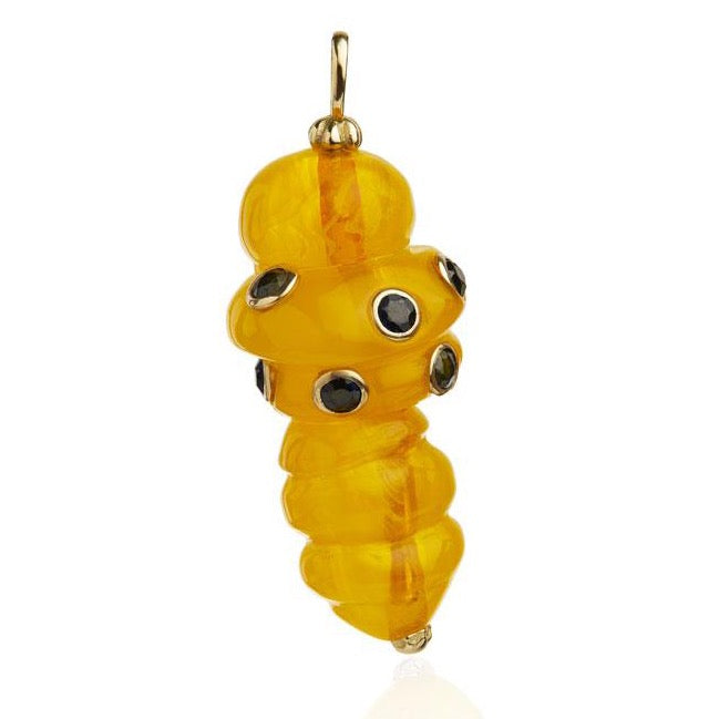 amber caterpillar pendant