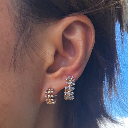 Caterpillar Diamond Huggie Earrings