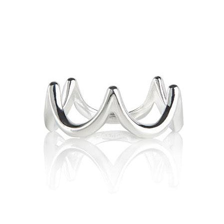 Siren wave band ring in sterling silver, handcrafted in New York